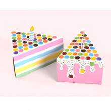 8/16pcs Triangular-Shaped Cake-Shaped Birthday Party Creative Gift Box In Pastel Colors - Cute Sweet Candies Display On The Table - Candy Box