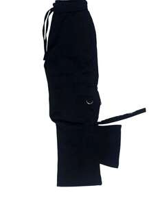 CHILDREN'S CARGO PANTS FOR GIRLS - màu đen - Xem 4