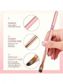 3 فرش برسم الأظافر بلون وردي فاخر من البلورات - أدوات مانيكير عالية الجودة ذات مقابض طويلة للأظافر الاكريليك الاحترافية | عبوة هدية أنيقة