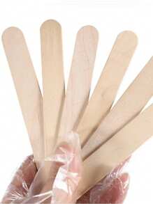 10/50/100pcs Disposable Wooden Waxing Sticks| Hair Removal Beans|Full Body Waxing Kit For Women|Painless At-Home Hair Removal|Travel Size