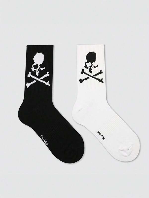 1 Pair Skeleton Pattern Sports Stockings (Halloween), Fall Socks