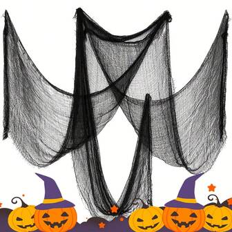 1pc Halloween Black Creepy Cloth - Ghost Fabric Cloth Halloween Decoration Christmas Halloween Thanksgiving Gift Easter Gift
