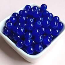 100pcs/Pack 8mm Imitation Jade Glass Transparent Beads, Wholesale For DIY Bracelet Necklace Jewelry Making