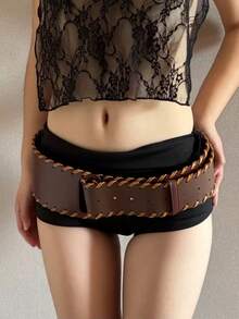 1 件波西米亚 PU 皮革长流苏腰带，适合女士，复古美式牛仔朋克性感 Y2K 美学腰带，百搭，适合搭配裙子、牛仔裤、西装，适合日常、约会、假日夏季、学校秋季、秋季、万圣节 - 彩色 - 查看 13