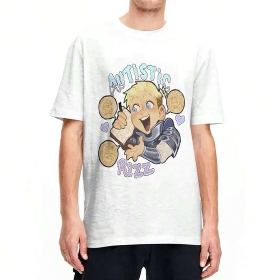 BREATHABLE COOL SUMMER Oversized T-Shirt Dungeon Meshi Laios 100 Cotton T-Shirts Manga Delicious Tee Shirt For Man Y2K Print Short SLEEs Ve Tees 72502 - White - View 1