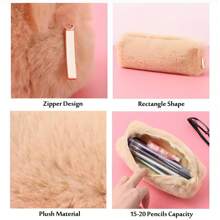 Niestandardowy haftowany jednolity kolor uroczy piórnik, prosty organizer na artykuły piśmiennicze o dużej pojemności, przenośny woreczek do przechowywania z zamkiem błyskawicznym, minimalistyczna torba na przybory szkolne i biurowe, na powrót do szkoły, prezent, do codziennego użytku