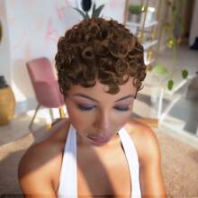 Short Pixie Cut Wig For Human Hair Curly Short Wig For Women Human Hair 1B,99J,4# Colored Pixie Wigs For Women Layered Short Glueless Wig Pixie Wigs Human Hair For Christmas, Daily Use Fashion Layered Short Wigs With Bangs Easy To Wear Put On And Go Wig