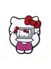 Sanrio 10pcs Sanrio Hello Kitty Shoe Charms, Fashionable PVC Cartoon Shoe Buckles, Cute Hello Kitty Pattern Accessories For Women's Footwear, Plastic, No Power Required, Sanrio Brand