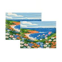 1/2/4/6 Set, Simple And Creative Watercolor Style Patterns, Bright Colors, Fashion, Minimalism, Linen Table Mat, Dining Table Decoration, Creative Printing, Washable Table Mat, Practical And Warm Desktop Decoration, Essential For Home And Kitchen, Suitable For Family Gatherings, Holiday Decoration, And Room Decoration.