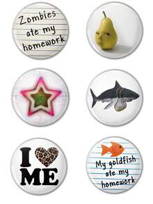 可爱图案徽章胸针、女士翻领别针、别针、包包饰物、时尚配饰，适合送给朋友、家人、老师和学生的有趣礼物 - 彩色 - 查看 7