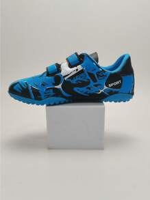 Scarpe da calcio/calcetto per teenager, studenti, allenamento sportivo, con motivo mimetico asimmetrico, punte morbide, chiusura a strappo, antiscivolo, consegna casuale