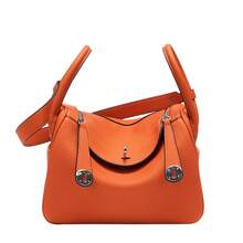 Women Shoulder Bags - Fivela prateada laranja - Ver 1