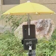 New Special Rainproof Live Streaming Umbrella For Mobile Phones, A Mini Umbrella With Clips For Shading While Cycling, A Cute Small Decorative Sun Protection Umbrella - 黑色 - 查看 2