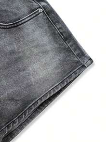 Neutral Stance On Others' Affairs 'Not My Circus, Not My Monkeys' Women Stretchy Jeans Shorts Casual Denim Shorts - màu đen - Xem 2