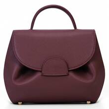 Small Bag With Handle, Shoulder Bags, Wallets For Women, Designer Luxury Mini Shoulder Bag Made Of Faux Leather, Handbag, Satchel - 酒紅色 - 查看 2