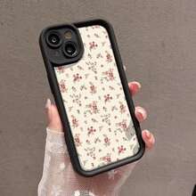 Funda protectora diseñada específicamente para Phone 16 Pro, 15 Plus, 14, 13, 12, 11, XR y XS, con un diseño floral vintage. Esta silicona suave proporciona protección completa para mujeres, hombres, chicas y chicos. - Negro - Ver 3