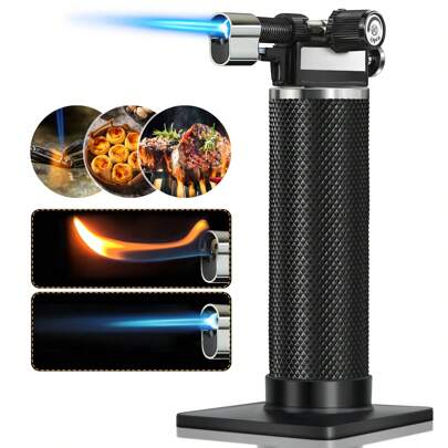 Kitchen Blow Torch Igniter, Adjustable Jet And Soft Flame Lighter, Refillable Butane Gas Lighters For Kitchen Baking Cooking, Candle BBQ Camping Creme Brulee, Welding & Soldering, Resin Art (Gas NOT Included)