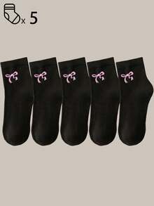 40 件/20 件/10 件男童女童儿童袜子套装 - 糖果色条纹纯色蝴蝶结/心形/涂鸦设计，柔软透气，男女通用婴儿幼儿青少年踝袜/中筒袜，适合学校运动日常穿着，青少年学生短袜/中筒袜，4 季黑白灰多色混合，儿童袜子，娃娃裙，猎豹印花，粉色袜子 - 彩色 - 查看 60