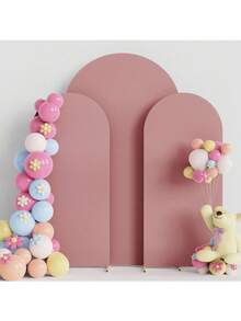 Arch Backdrop, 5ft, 6ft, 6.6ft, 7.2ft Wedding Arch Covers 2 Sides Spandex Stretch Fabric Arch Backdrop Suitable For Birthday Party Wedding Arch Stand Decor (Arch Stand NOT Included, Only Fabric Backdrop) - Light Gray Rose - View 2