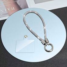 1 件奢华闪亮水晶手机链，全钻石吊坠腕带，适合所有手机型号和手机壳，防摔，优质耐用 - 銀色 - 查看 7