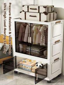 5/4/3/2/1-Layer Simple Wardrobe, DIY Bedroom Adult/Baby Clothes Storage Cabinet, Foldable Thick Kids Plastic Organizer - Multicolor - View 6