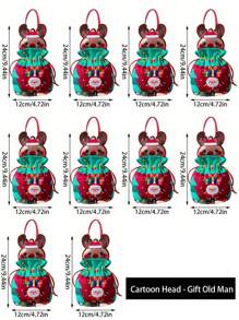 1 pieza/5 piezas/10 piezas Bolsas de regalo de Navidad, Bolsa de regalos de Papá Noel, Bolso de muñeco de nieve navideño, bolsas de Apple para regalo en Nochebuena, Empaque de frutas navideñas, Regalos para dulces, Recuerdos decorativos