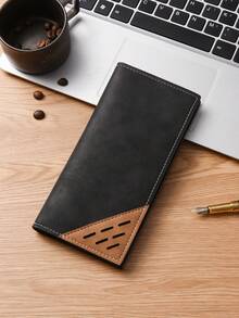 Retro Pattern Bifold Men's Wallet With Multiple Card Slots, Thin Long Clutch Purse Suitable For Men & Women, PU Leather