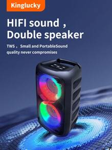 Kinglucky مكبر صوت لاسلكي مع مضخم صوت، مكبر صوت بوكس كبير، مكبر صوت استريو، مضخم صوت، مكبر صوت لاسلكي للخارج، إضاءة حفلات ديسكو، TWS/ميكروفون
