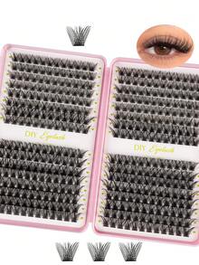 384片DIY假睫毛，仿貂毛材质 - 高级D卷翘蓬松自然款，适合DIY睫毛嫁接 - 可重复使用，轻盈易戴，是初学者、旅行、日常佩戴、婚礼、约会、派对、节日等场合的理想之选，也是圣诞节/万圣节/送礼佳品。 - D - 查看 10