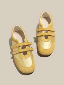 2025 New Summer Women's Red Hook And Loop Trainers, Leather Breathable Soft Sole Shoes [Run Small, Please Refer To Size Chart] - Yellow - View 5