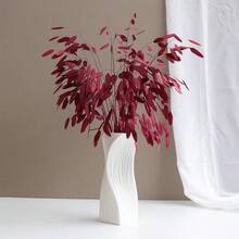 1pc White Minimalist Plastic Vase Anti-Fall Wear-Resistant Modern Style Lines And Geometric Design Vase Suitable For Hotel Family Bedroom Balcony Living Room Party Table Decoration Home Decor Room Decor Flower Vase Glass Vase - Multicolor - View 8