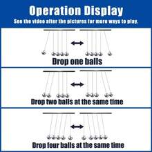 5 件金属球牛顿摆，物理游戏，拼图，办公桌装饰，银色
