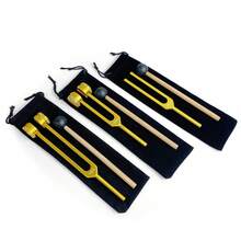 Aluminum Alloy Tuning Fork, 128Hz/256Hz/528Hz Frequency Adjustment, Yoga Meditation Energy Regulator With Mallet And Velvet Bag - Gold - View 1