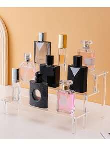 1 pièce Organisateur de maquillage en acrylique, étagère de rangement cosmétique à plusieurs niveaux pour parfum, soins de la peau, présentation de maquillage, étagère renforcée et solide pour le salon, la salle de bain, la chambre à coucher, la décoration de la maison, la décoration de la pièce - Multicolore - Voir 5