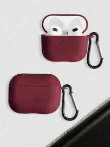 Funda protectora de color rojo sólido compatible con los auriculares Apple, resistente a caídas y arañazos