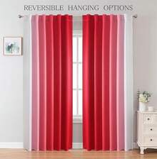 MIUCO Blackout Curtains & Drapes For Bedroom Living Room 84 Inches Long Purple And White Room Darkening Ombre Curtains Rod Pocket & Back Tab Curtains Thermal Insulated Light Blocking 2 Panels Set-FUNALING - 紅色 - 查看 2