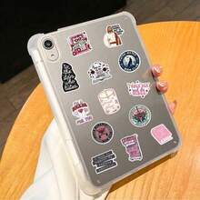 50pcs Romantic Reading Stickers Laptop Handbook Cell Phone Case Decorative Stickers Glossy Film,School Supplies,Back To School - Multicolor - View 4
