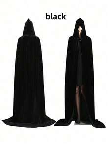 1 件万圣节/圣诞节角色扮演斗篷，巫师/女巫/王子/公主连帽斗篷 - 彩色 - 查看 4