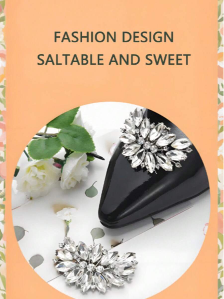 High-Heeled Shoes Decorative Accessories Shoe Accessories Wedding Shoes Accessories Shoe Buckle Removable Shoe Flower Rhinestone Shoe Clip Women's Versatile Shoe Buckle Boutique Accessories Shoe Buckle