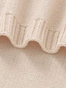 1pc Infant Knitted Solid Color Blanket, Baby Leaf Pattern Throw Blanket, Simple Design For All Seasons - Camel - View 7