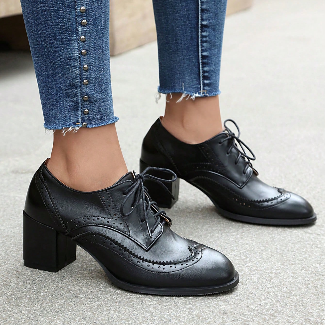 Women’s Classic Lace Up Brogues Pumps Fashion Mixed Colors Patchwork Chunky Heel Round Toe Spring Fall Pumps British Style Oxfords Shoes Woman Women’s Classic Lace Up Brogues Pumps Fashion Mixed Colors Patchwork Chunky Heel Round Toe Spring Fall Pumps British Style Oxfords Shoes Woman