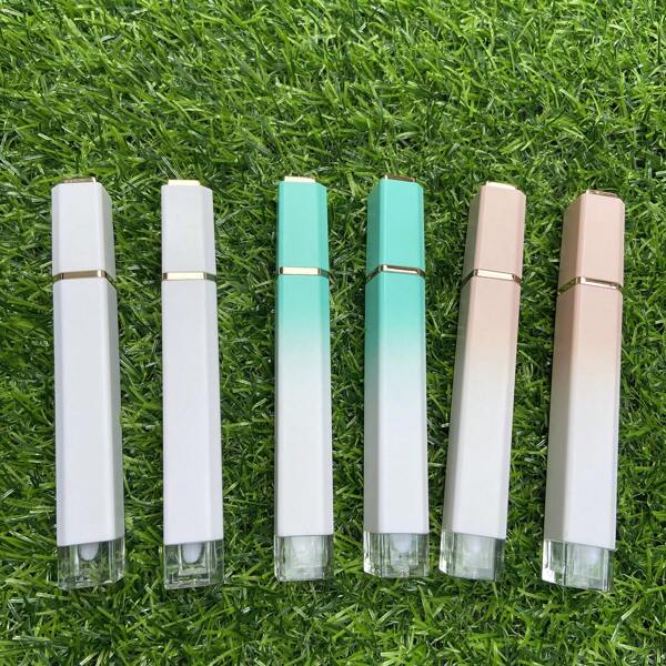 1 pièce Tubes de gloss à lèvres de 4 ml dégradé vert rose blanc. Tubes de gloss à lèvres carrés de luxe. Emballage pour rouge à lèvres et teinte à lèvres