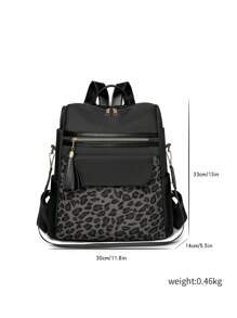Rucsac anti-furt cu ciucuri și imprimeu leopard, poșetă pentru femei, geantă de zi la modă multifuncțională, geantă de călătorie ușoară cu mai multe buzunare, geantă de școală simplă cu capacitate mare, geantă de cărți convenabilă, pentru studenți, călătorii în vacanță, călătorii de afaceri, naveta zilnică, cumpărături, birou, întâlniri, activități în aer liber, cadou de ziua de naștere, cadou de sărbători, rucsacuri