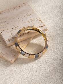 1 件时尚波西米亚风格锌合金和树脂彩色弹性手镯，适合女士 - 滴油款 - 查看 8