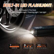 Carsun 无绳轮胎充气机便携式空气压缩机，150PSI 双电源，4000mAh 和 12V DC 自动气泵，适用于汽车轮胎、摩托车、自行车、电动泵，带 LED 灯和数字压力表 汽车用品 汽车女士配件