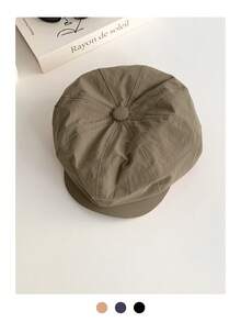 1 件装轻质透气复古快干贝雷帽，适合春夏街头穿着，适合小脸，带檐艺术家画家帽，大头尺寸，防晒，报童帽