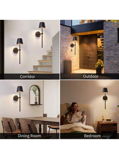 Wireless Wand Lamp, Small Cordless High Capacity Rechargeable Battery LED Light, Dimmable Lighting, Living Room, Bedroom, Corridor, Night Verlichting (Black) view 8