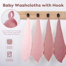 12pcs 20x10 Inch/12x12 Inch Muslin Baby Washcloths 100% O-Rganic Cotton,Baby Stuff,Baby Christmas Gift,Face Towels Wash Cloths For Baby Soft And Absorbent Baby Wipes (Gradient Pink),Burp Cloths Baby Girl,Muslin Burp Cloths,Six Middle School Pink - 彩色 - 查看 8