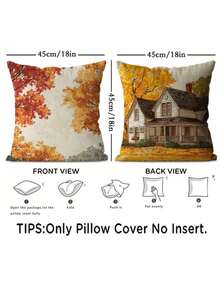 Pumpkin Maple Leaf Ghost Print Dot Embellishment Various Plants Patterns, Halloween Style, Color Autumn, Home Decoration, Throw Pillow - Soft And Comfortable Sofa Pillow For Living Room, Bedroom, And Car - Square Cushion Cover With No Pillow Core