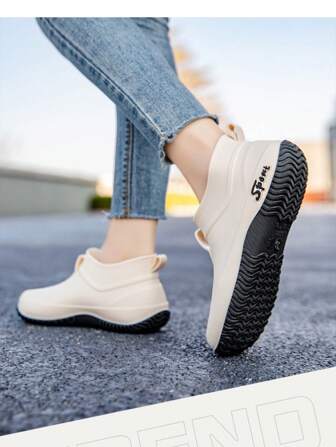 New Low-Top Women's Rain Boots, Waterproof Anti-Slip Camping Rain Shoes, Comfortable Thick Sole Durable Rubber Shoes For Kitchen Work, Hiking, Water Activities, Basic Women's Rain Boots